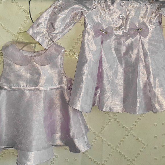2 PC BONNIE JEAN DRESS LAVENDER FLORAL TULLE EASTER INFANT GIRLS SIZE 6-9 MO. - Picture 1 of 3